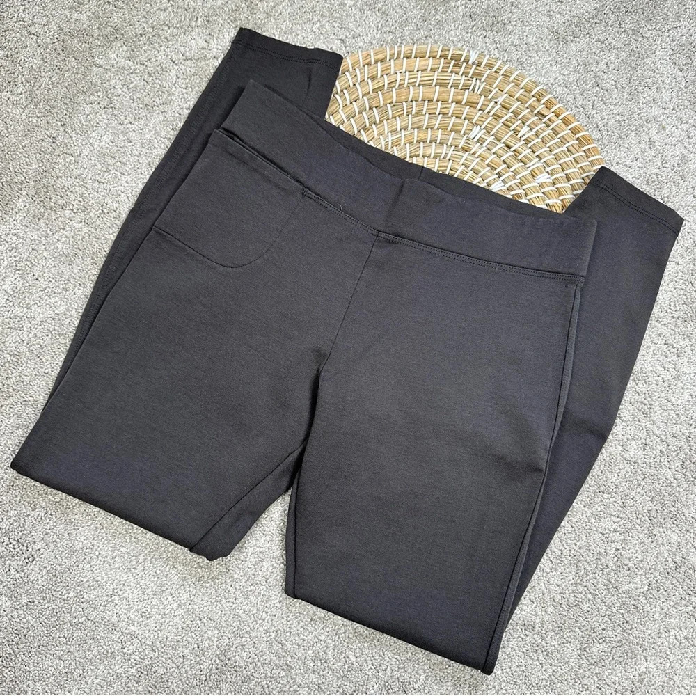 American Giant Ponte Slim Pants Pull On Skinny Mid Rise Gray Size 2
